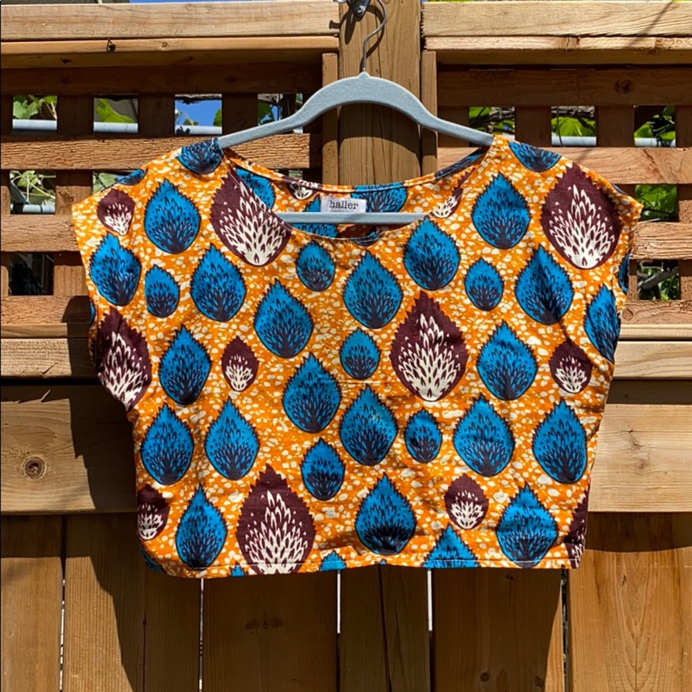 Funky Print Crop Top Sz S/M